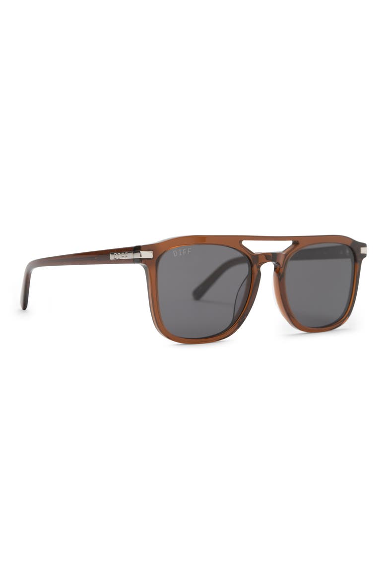 Tanner 52mm Polarized Aviator Sunglasses, Alternate, color, WHISKEY CRYSTAL/ GREY