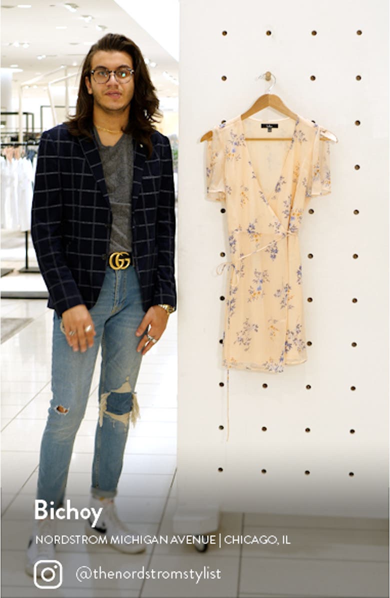 Fowler Floral Wrap Minidress, sales video thumbnail