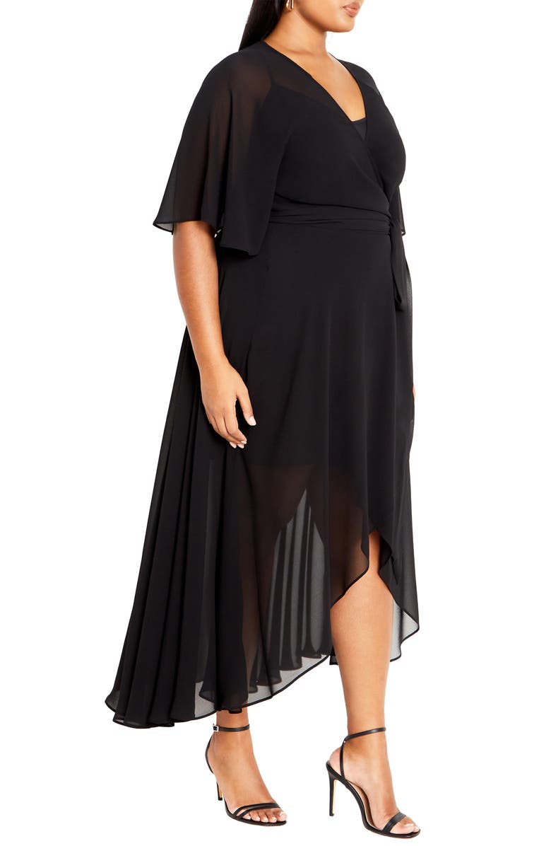 City Chic Lover's Lane Wrap Dress, Alternate, color, 