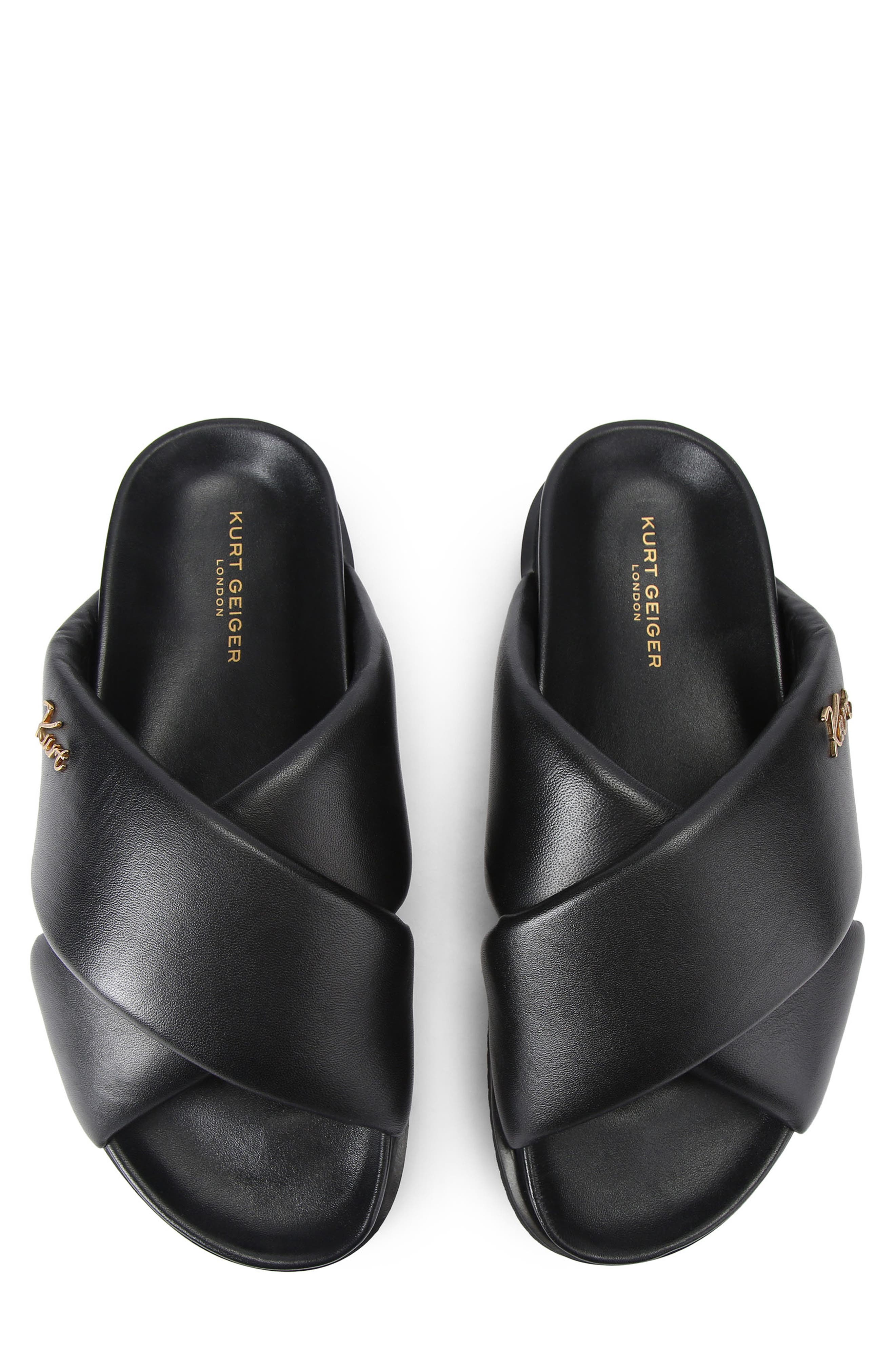 Kurt Geiger London Baron Cross Strap Slide Sandal, Alternate, color, Black