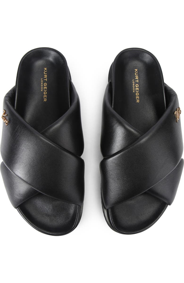 Kurt Geiger London Baron Cross Strap Slide Sandal, Alternate, color, Black