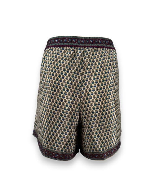 Monzlapur Embossed Botanic Crepe Shorts In Gray