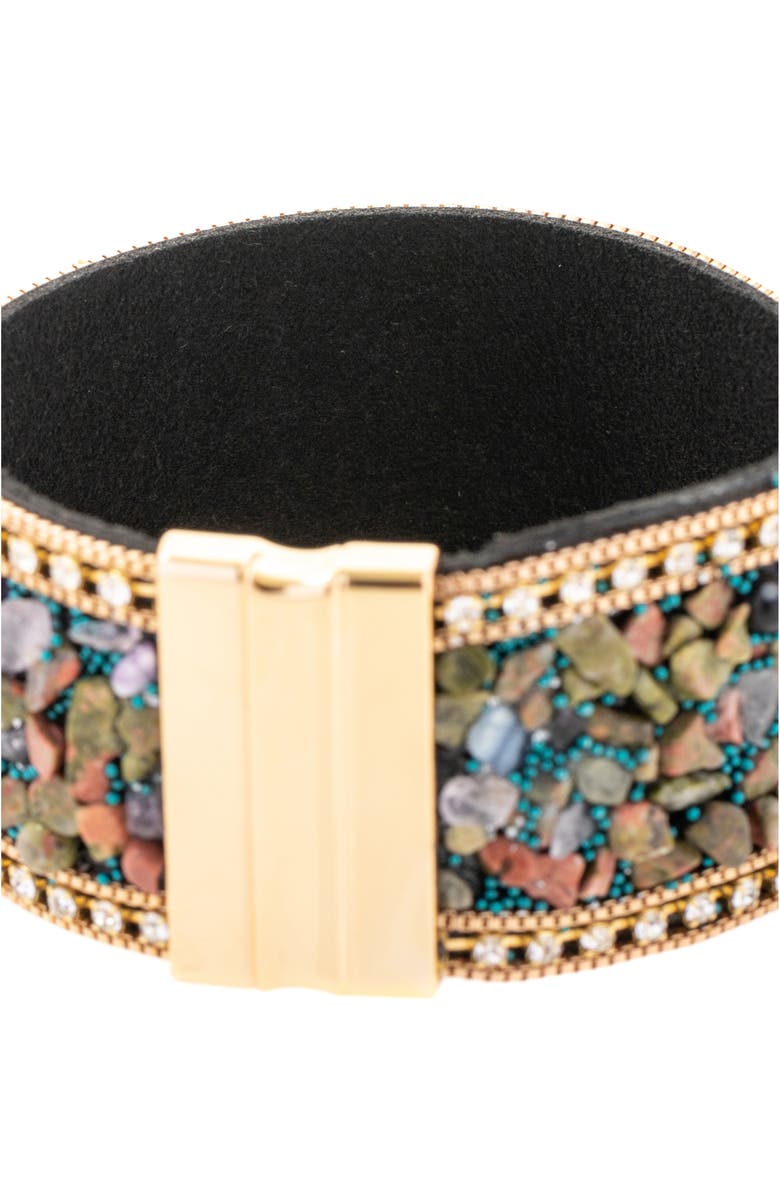 SAACHI Mixed Media Cuff Bracelet, Alternate, color, Turquoise