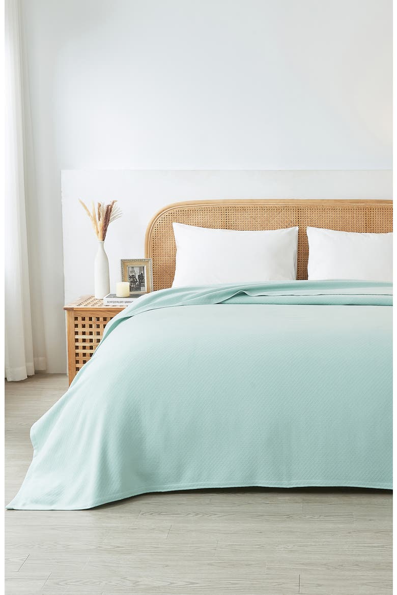 Egyptian Cotton Blanket, Alternate, color, GREEN