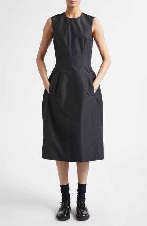 Technical Faille Midi Dress