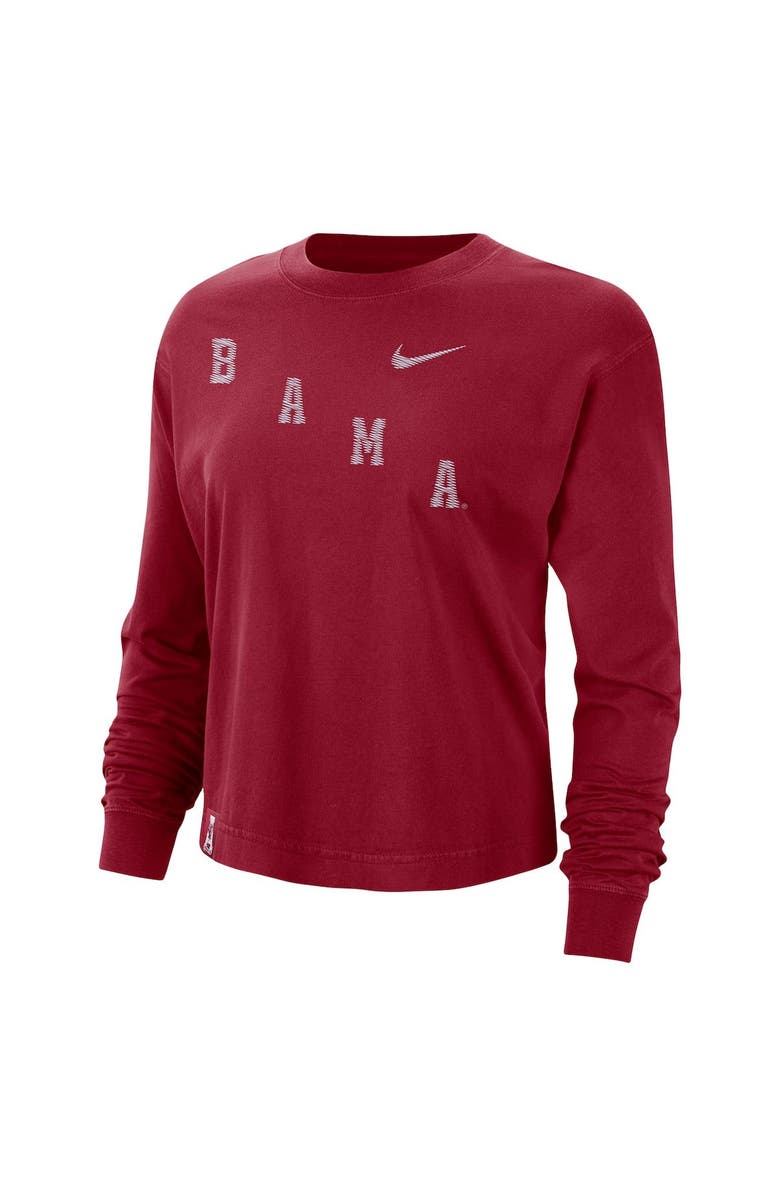 Nike Women's Nike  Crimson Alabama Crimson Tide Boxy Varsity Long Sleeve T-Shirt, Alternate, color, 