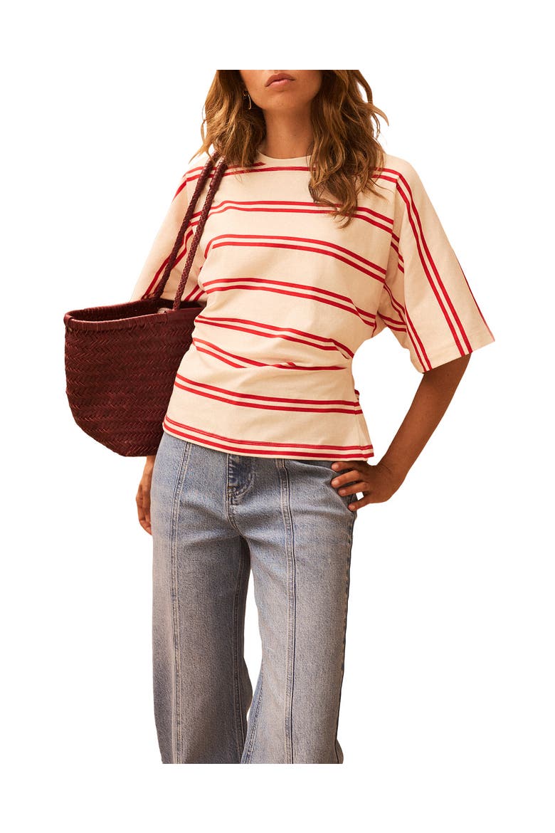 Striped Batwing T-Shirt, Main, color, Red
