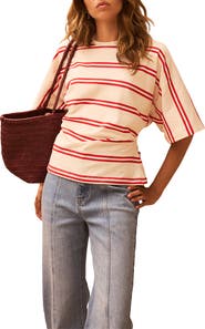 MINT VELVET Striped Batwing T-Shirt