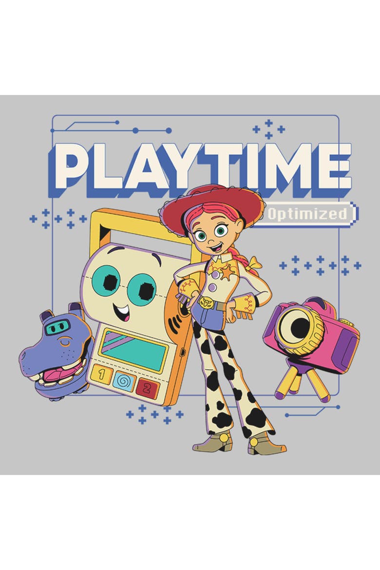 Junior's Toy Story 5 Playtime Optimized  Graphic T-Shirt, Alternate, color, Athletic Heather