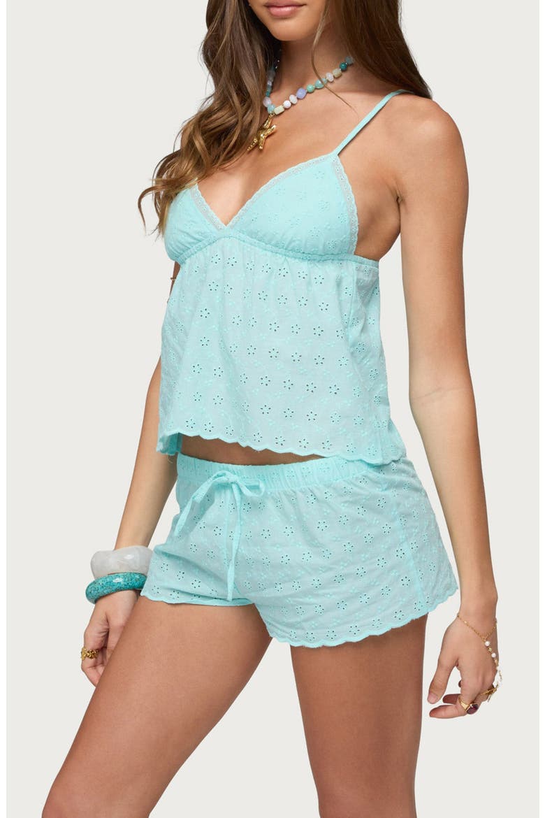 Talula Eyelet Babydoll Camisole, Alternate, color, AQUA