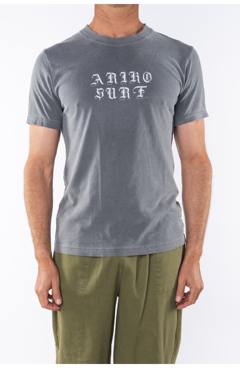 ARIKO Gender Inclusive Logo Surf T-shirt, Alternate, color, Sea Grey