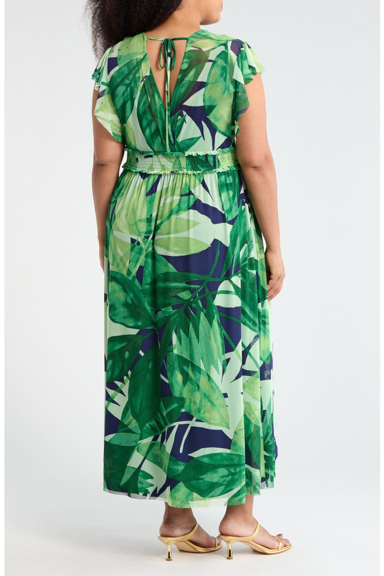 Surplice Neck Tiered Minidress, Alternate, color, NAVY/ GREEN