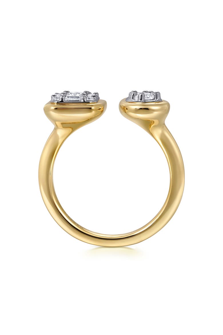 14k Gold Diamond Stackable Open Ring, Alternate, color, 14K YELLOW/ WHITE GOLD