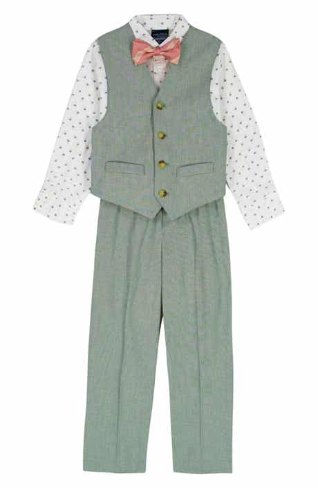 Nautica Kids' Button-Up Shirt, Waistcoat, Pants & Bow Tie Set
