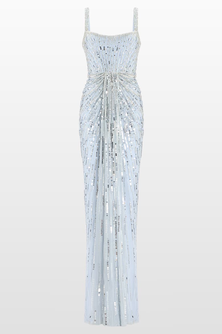 Chrissy Sequin-Embellished Dress, Main, color, Silver Lake