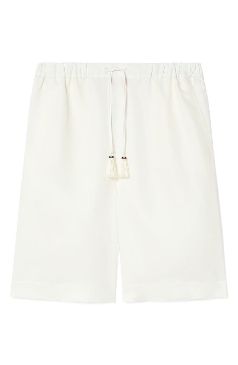 Marina Rinaldi Spugna Drawstring Shorts, Alternate, color, Ivory