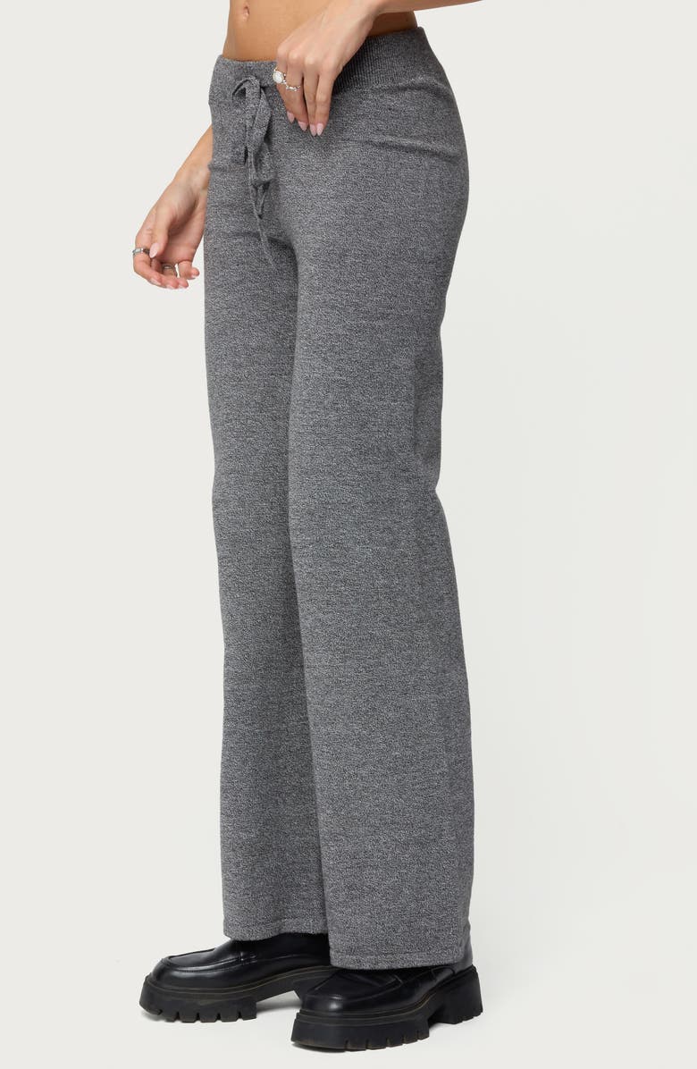 EDIKTED Ayah Knit Drawstring Pants, Alternate, color, Dark-Gray-Melange
