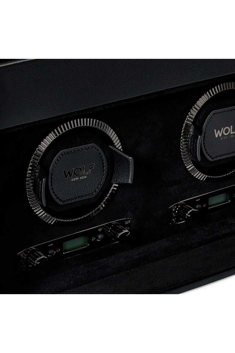 British Racing Double Watch Winder with Storage, Alternate, color, Black