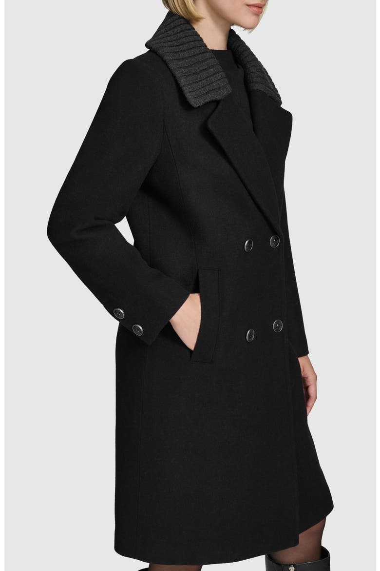 Sloane Wool Blend Walker Coat, Alternate, color, BLACK