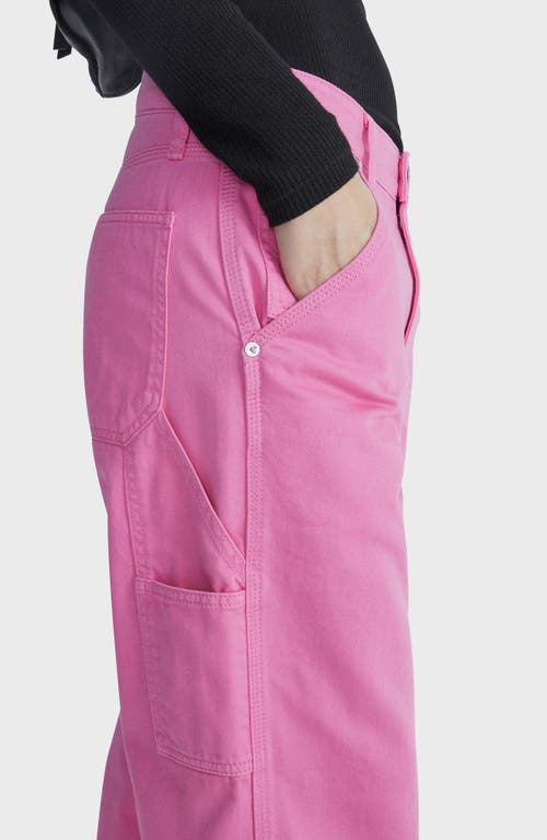 Rag & Bone Sid Carpenter High Rise Wide Leg Jeans In Bright Pink In Pink