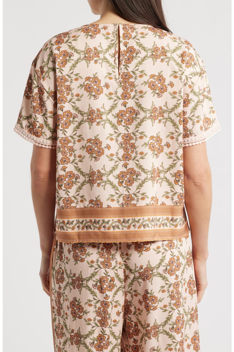 Floral Woven Top, Alternate, color, PUMICE/ TERRA