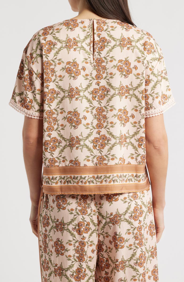 CITY BLUES Floral Woven Top, Alternate, color, Pumice/ Terra
