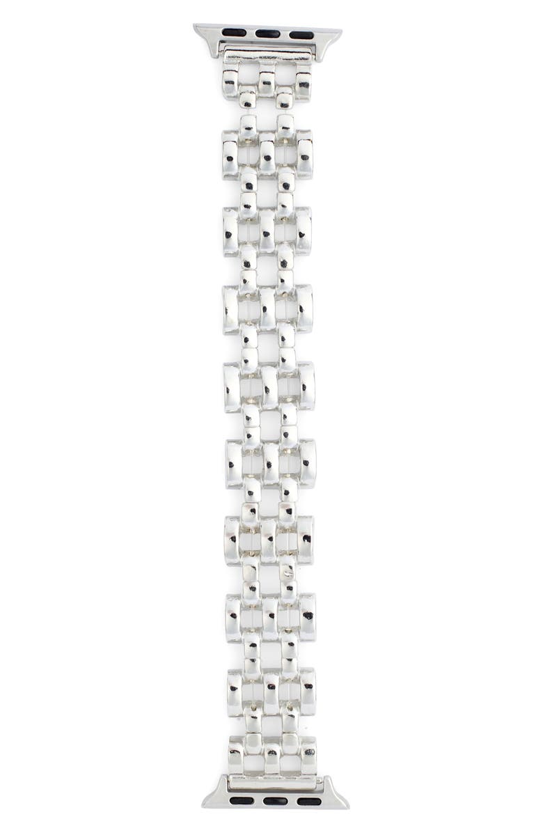 NORDSTROM RACK Chainlink Smart Watch Strap, Main, color, Silver