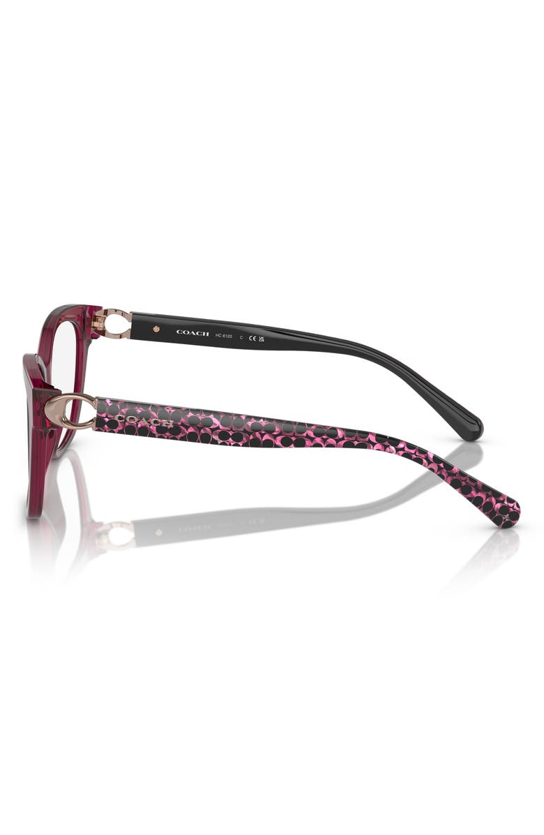 COACH 54mm Square Optical Glasses, Alternate, color, Transparent Ruby / Demo