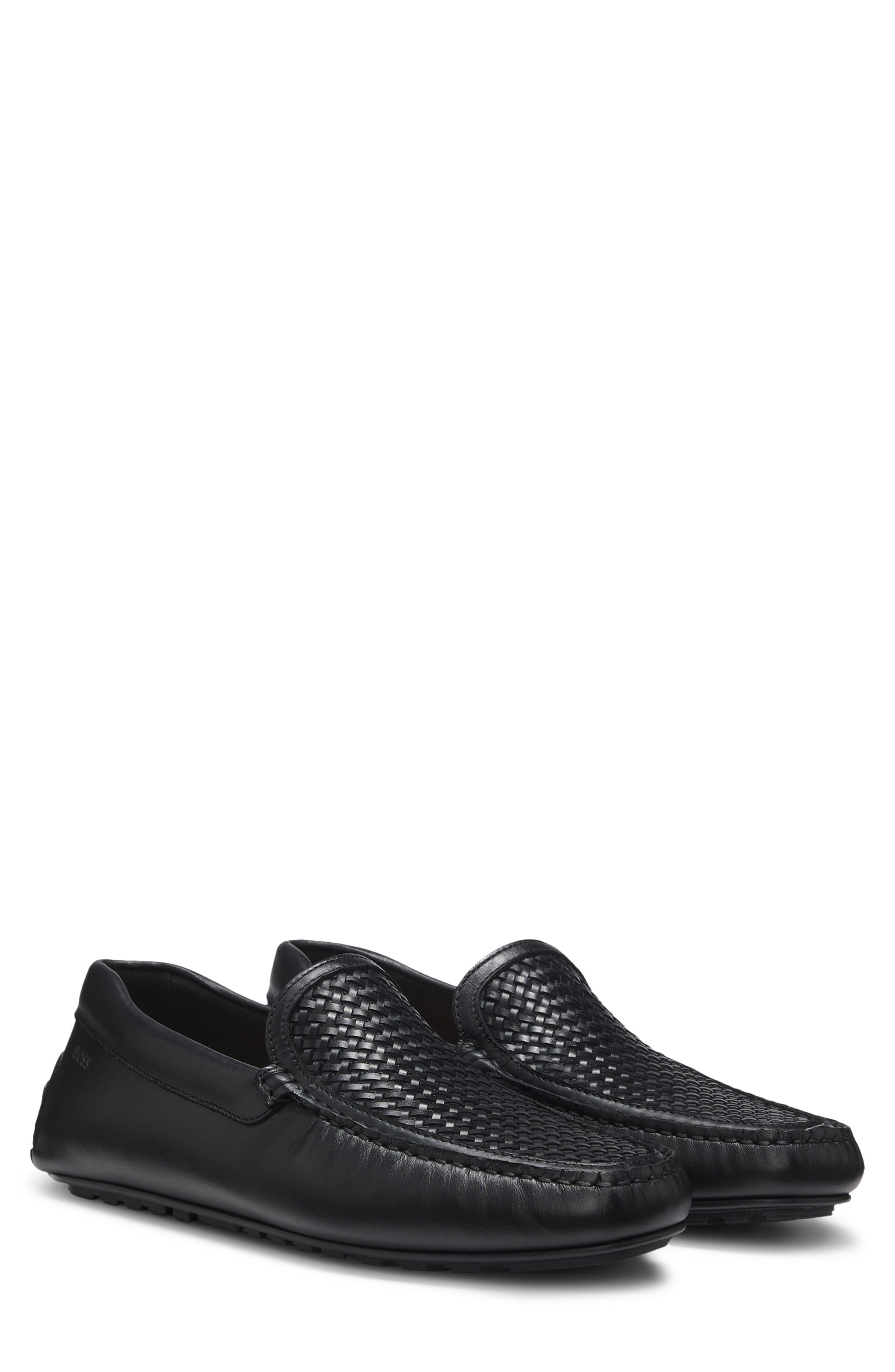 BOSS Noel Moc Toe Loafer, Main, color, Black