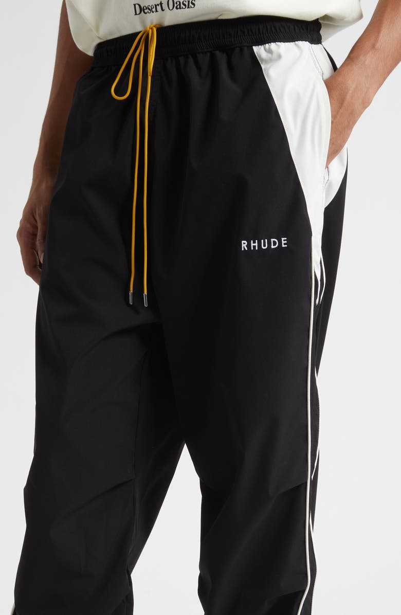 Rhude Ramona Piped Track Pants, Alternate, color, Black / White