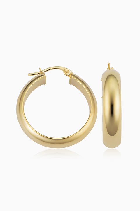 14K Yellow Gold High Society Large Hoops