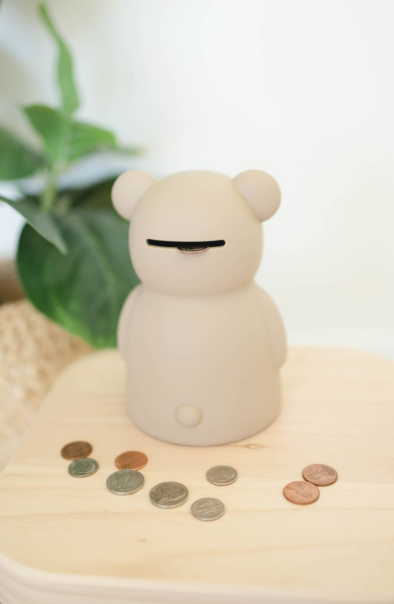 BROOKLYN NEUTRAL Teddy Bear Money Bank, Alternate, color, Beige