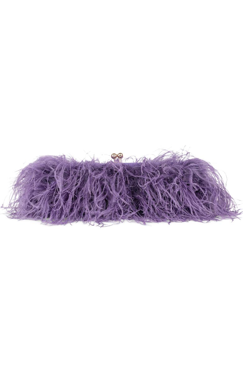Jeffrey Campbell Animal Feather Clutch, Main, color,