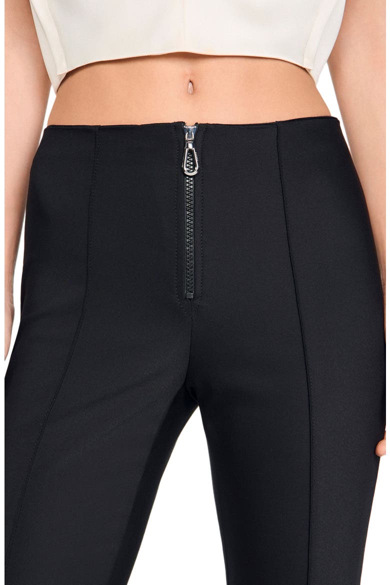 Pleat and zip trousers, Alternate, color, Black