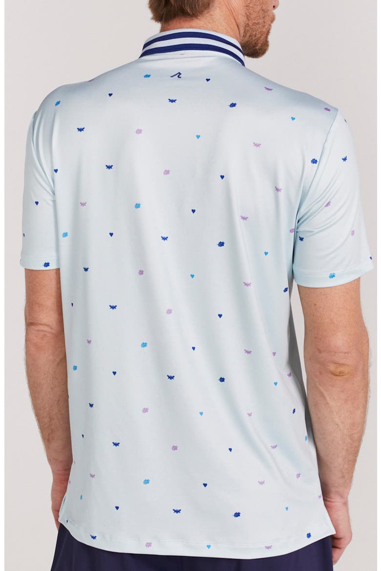 Langham Print Stripe Collar Polo, Alternate, color, BREEZE