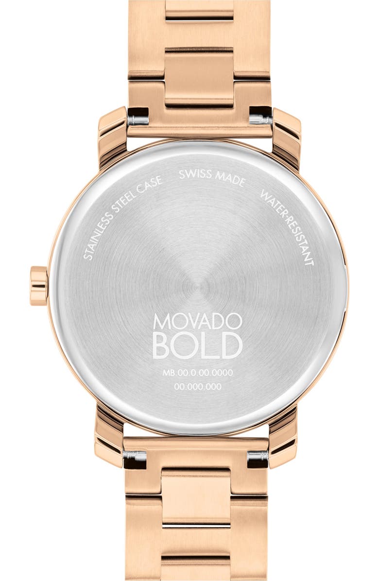Movado Bold Access Bracelet Watch, 34mm, Alternate, color, Rose Gold/ Gray