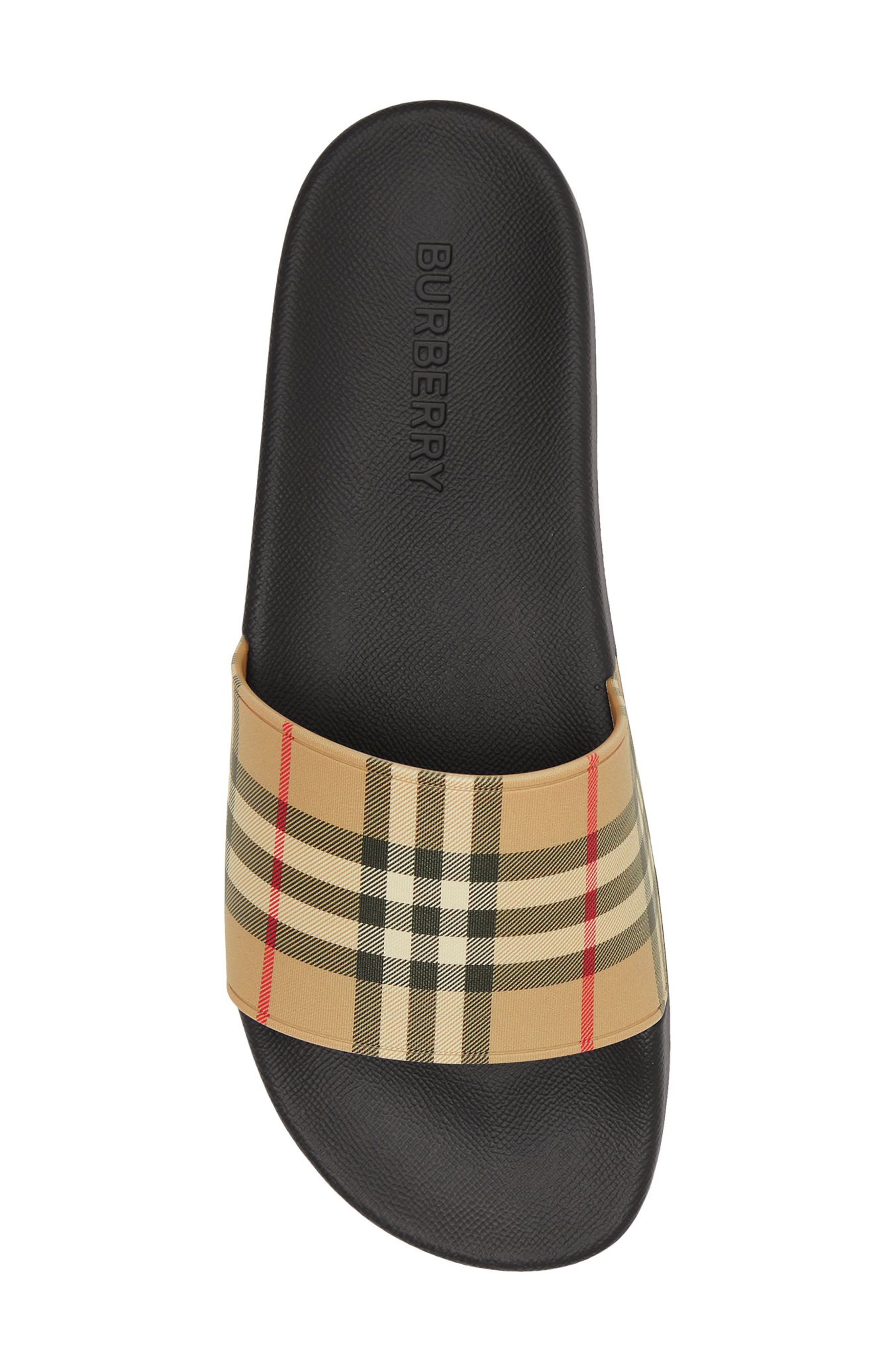 Burberry Furley Check Slide Sandal, Alternate, color, Archive Beige