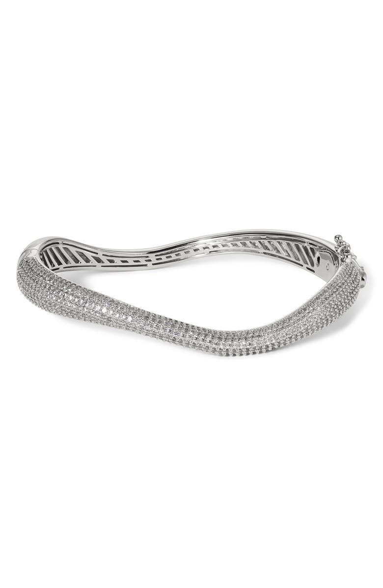 Nadri Alma Pavé Organic Hinge Bracelet, Main, color, Rhodium