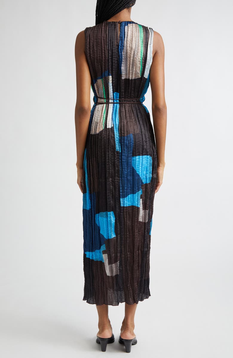 STAUD Mizu Sleeveless Colorblock Dress, Alternate, color, Blue Prism