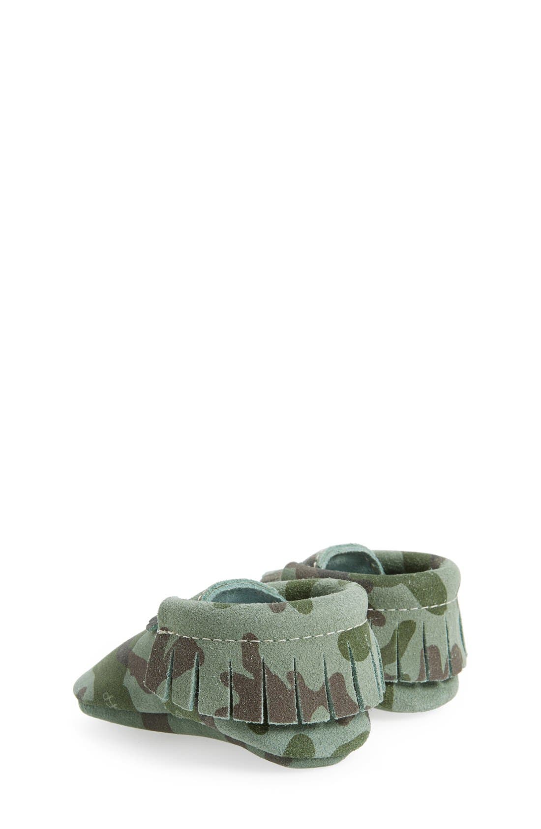 Freshly Picked Camo Print Suede Moccasin, Alternate, color, 