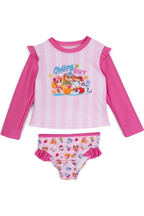 Swimwear 2-Piece Rash Guard and Bikini Bottom Set UPF 50+