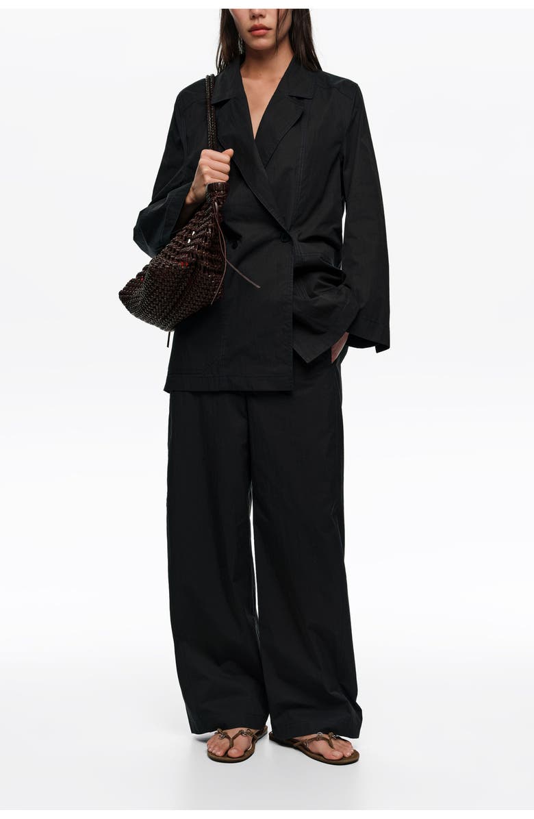 Bimba y Lola Topstitched Tailored Jacket, Alternate, color, Black