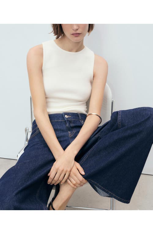 Mango Boat Neck Knit Top In Multi