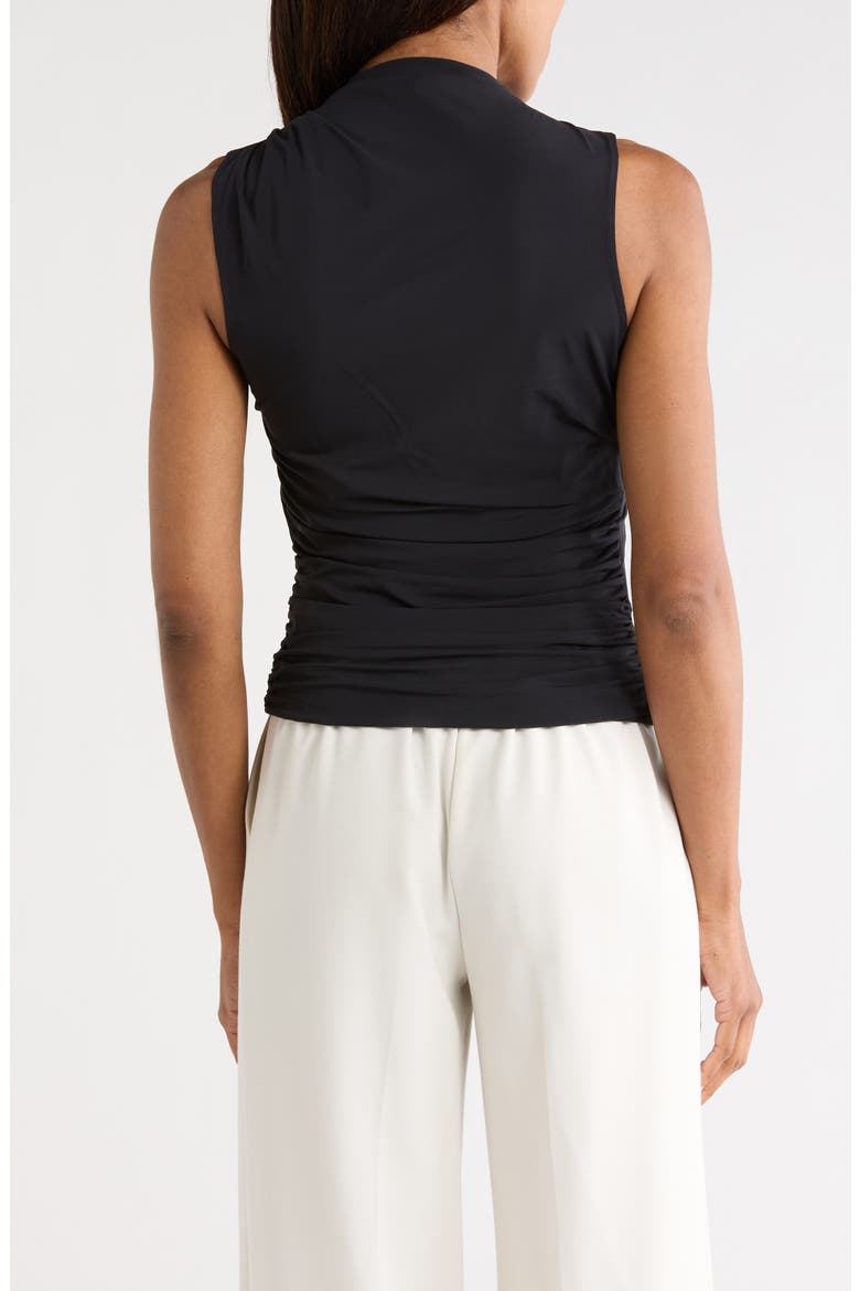 Clara Draped V Neck Tank, Alternate, color, BLACK