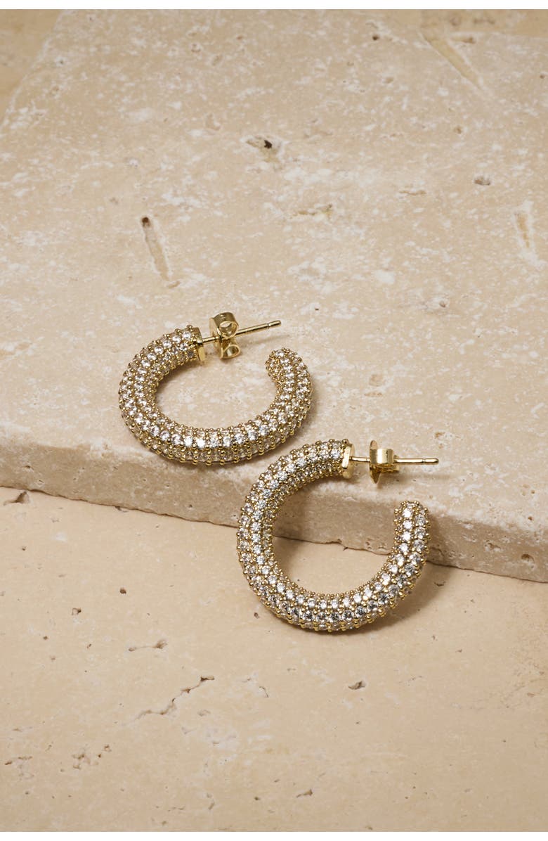 Untamed Petals Alex Crystal Hoops, Alternate, color, Gold