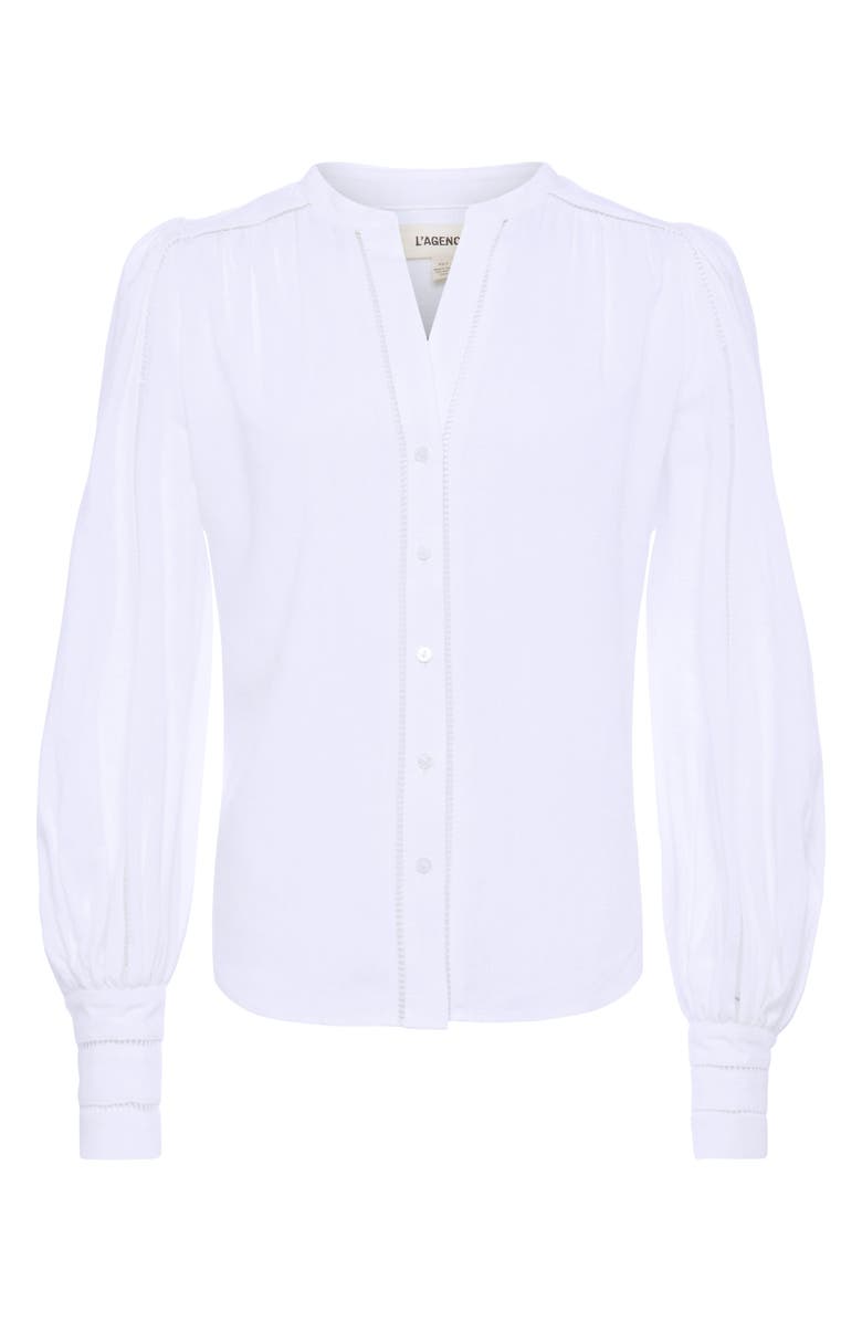 L'AGENCE Kiera Ladder Trim Blouse, Alternate, color, 
