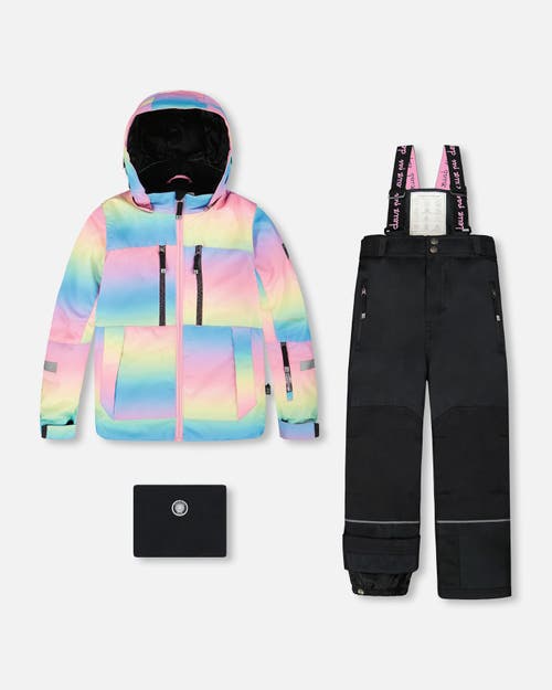 Deux Par Deux Girl Two-piece Teknik Snowsuit In Multi