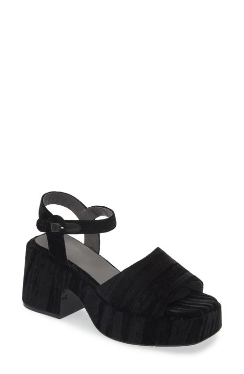 Chocolat Blu Helga Platform Sandal in Black Velvet 