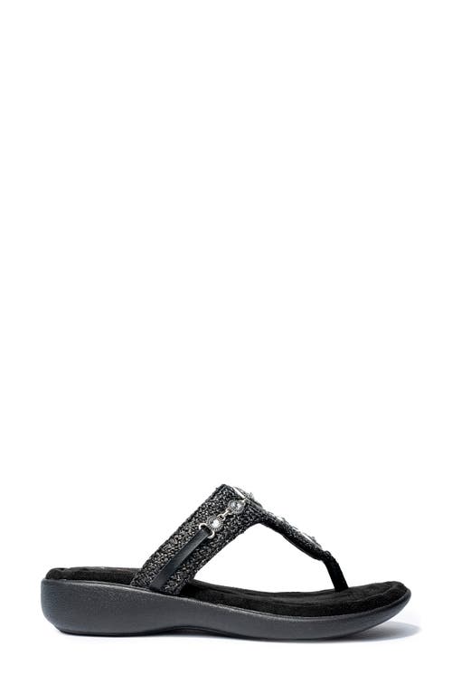 Minnetonka Brecca Flip Flop In Black Metallic