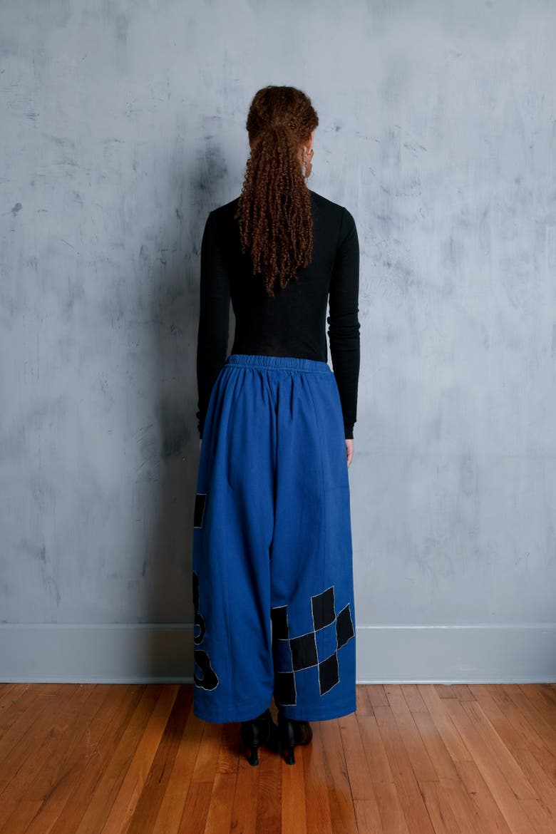 Yamina Abstract Applique Wide Leg Pant, Alternate, color, Orgone Applique